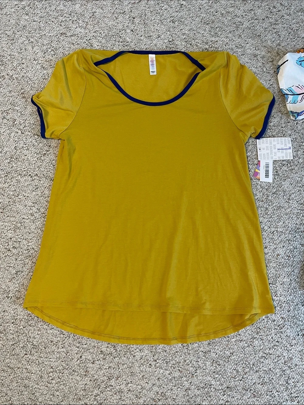 LuLaRoe Classic Tee Lot of 2~Feathers, Dark Yellow - Picture 3 of 4